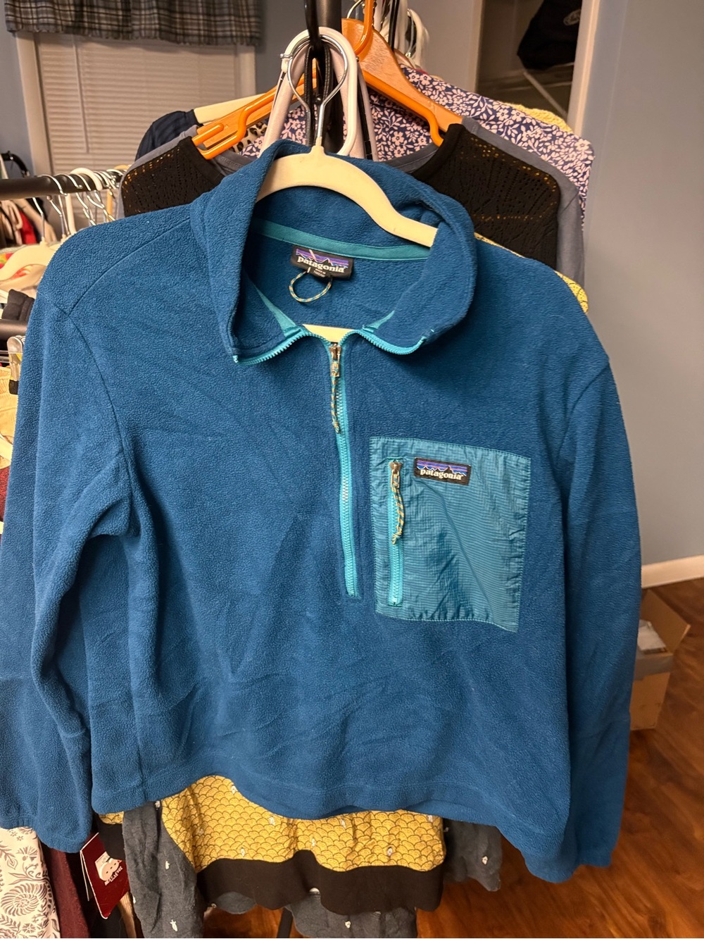 Patagonia Kids Teal/Blue Half-Zip Fleece Pullover
